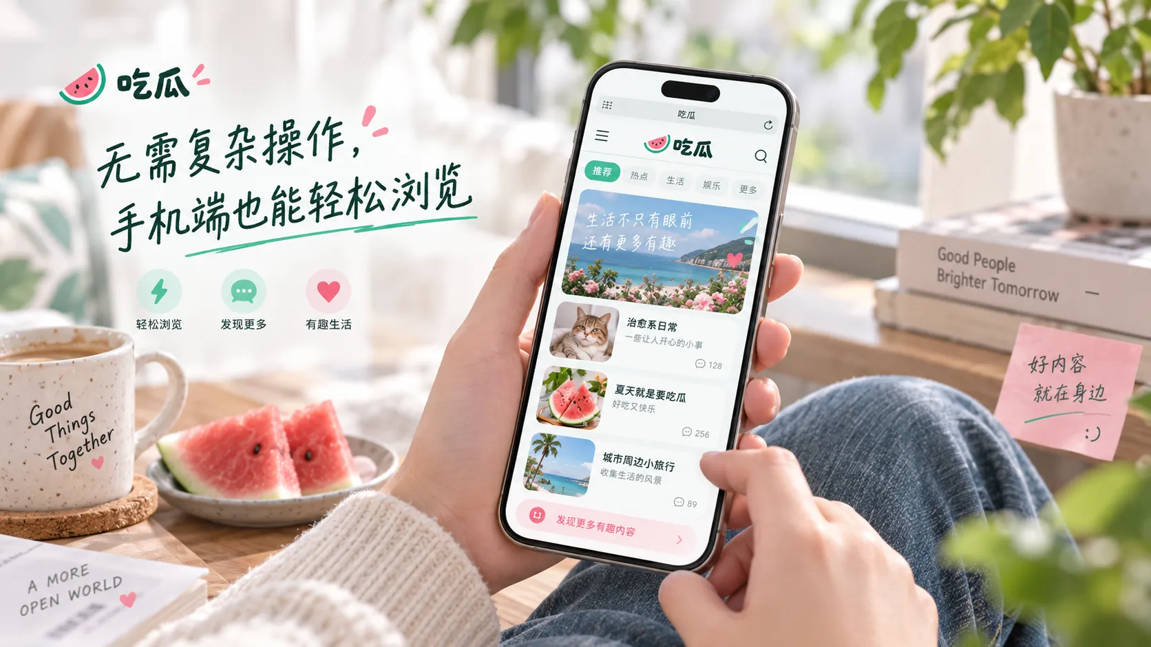 吃瓜网手机浏览界面示意